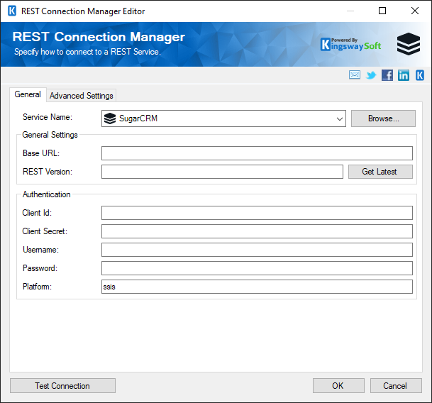 SSIS REST SugarCRM Connection Manager